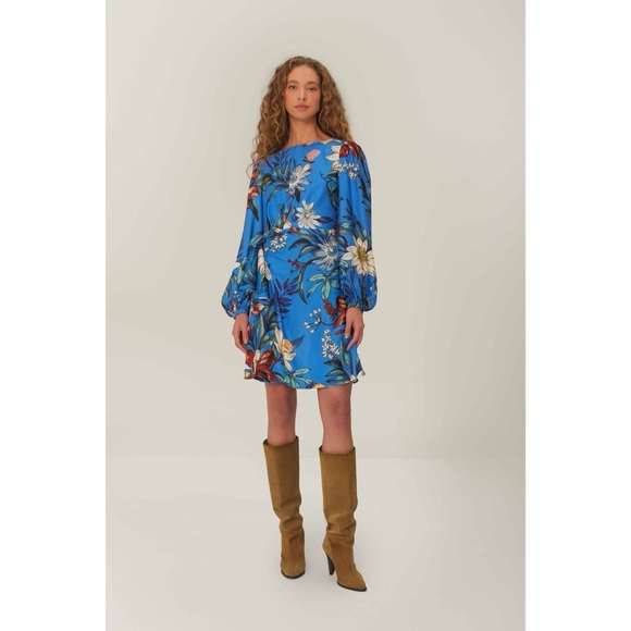 Farm Rio Surreal Flowers Wrap Mini Dress Floral Boho NWT Sz L - Picture 16 of 16